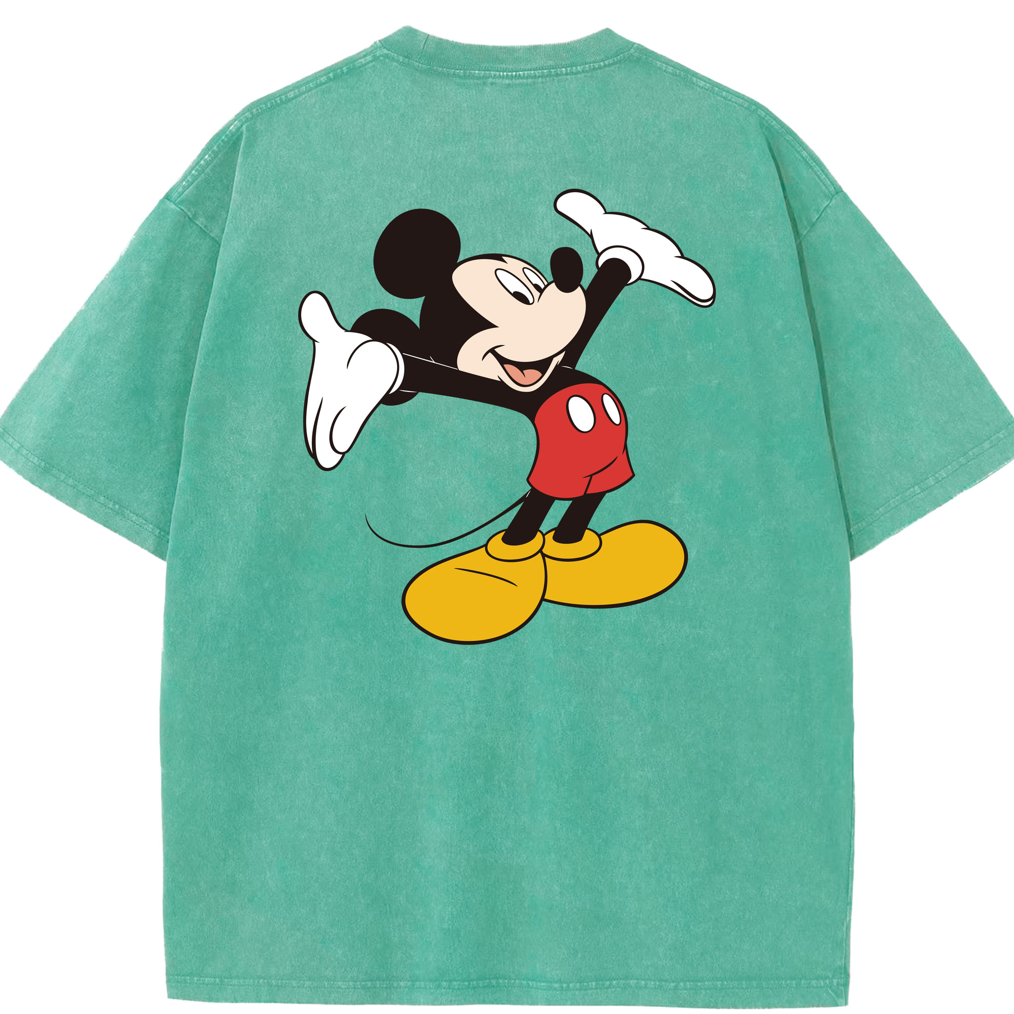 （画像用） ミッキーマウス Mickey Mouse 綿100% ヴィンテージ風 半袖Tシャツ（背面プリント）